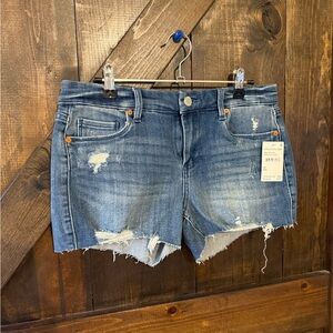 Blank NYC Frayed Hem Blue Jean Shorts